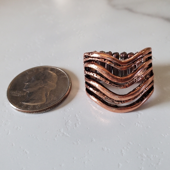 Copper Tone Stretch Band Ring Stack Look  💥3 for $24💥 - Picture 5 of 12